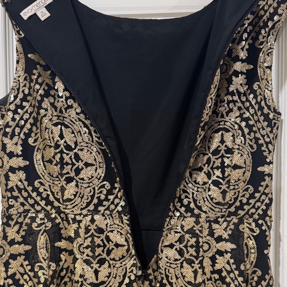 Eva Mendes for New York & Company Black and Gold Sequin Mini Dress - Picture 7 of 8